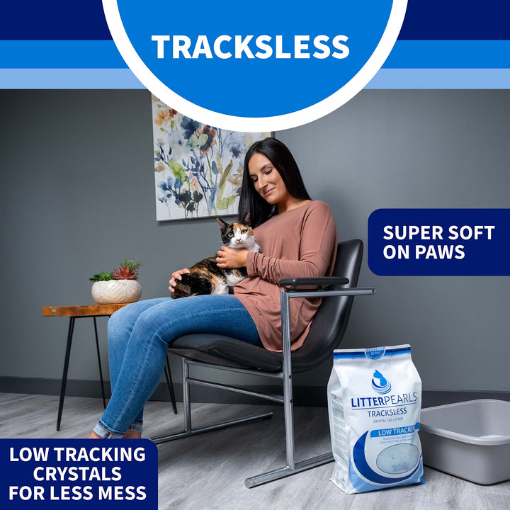 Tracksless Unscented Non-Clumping Crystal Cat Litter with Odorbond, 20 Pounds