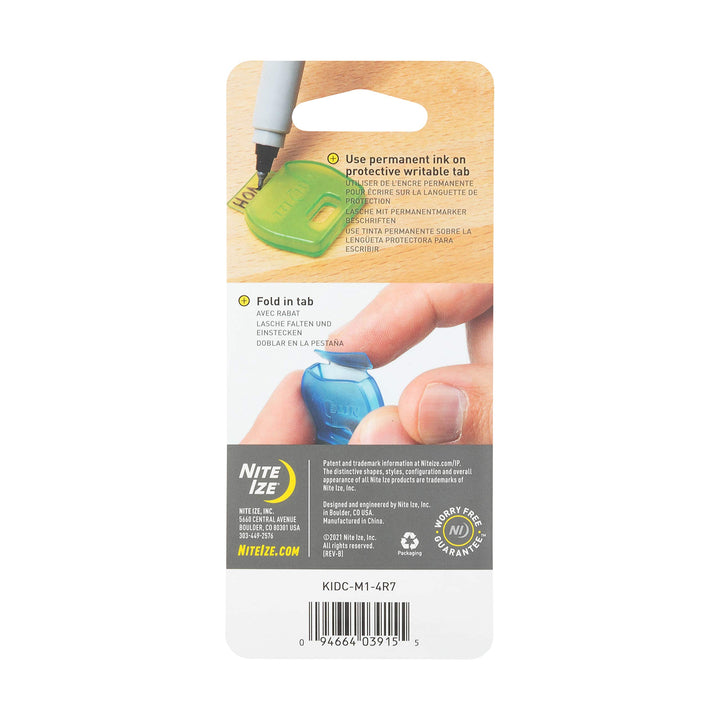Identikey Covers + S-Biner Key Clips, Write-On Universal Key Covers for Quick Key Identification + Attachment to Key Chain, Multiple Colors