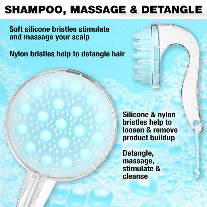 Detangle & Go Shower Massage Hair Brush with Light Blue Silicone and Detangling Bristles, 1 Count