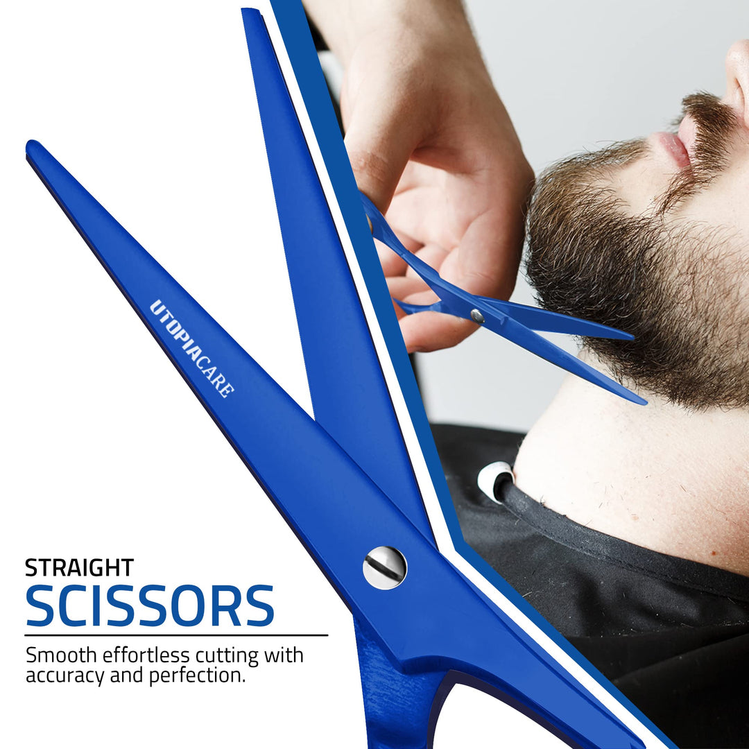 Hair Cutting and Hairdressing Scissors 6.5 Inch, Premium Stainless Steel shears with smooth Razor & Sharp Edge Blades, for Salons, Men & Women, Kids, Adults, & Pets - Blue