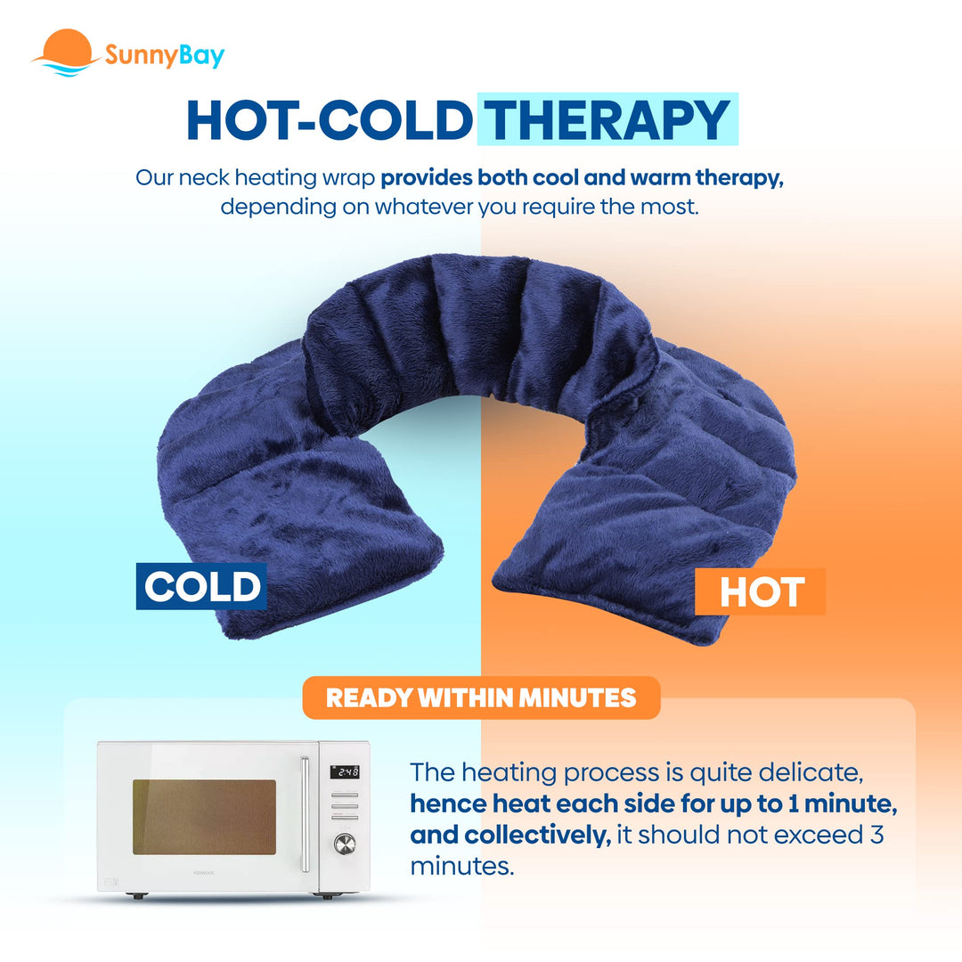 Sunny Bay Neck Heating Wrap, Rice, Blue, Small