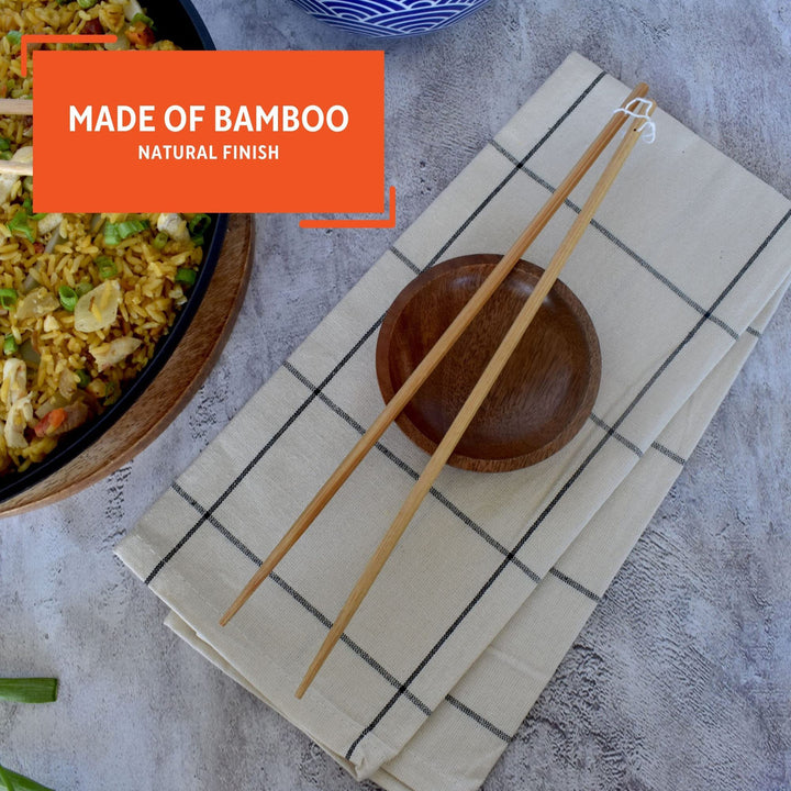 IMUSA 4 Pack 13.5 Bamboo Cooking Chopsticks,Brown