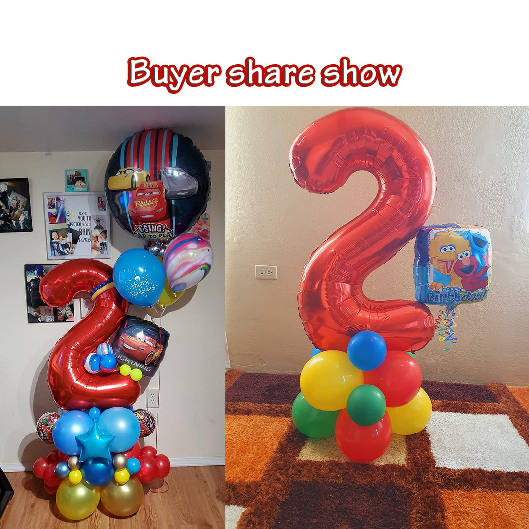 40 Inch Red Large Numbers Birthday Party Decorations Helium Foil Mylar Big Number Balloon Digital 2