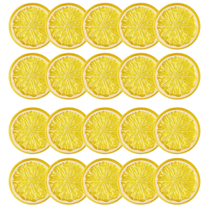 20pcs Mini Simulation Fruit Lemon Slices,Fake Artificial Plastic Fruit Model Decorative Wedding Ornament Festival Decoration,Photography Props,Basket Display Filler Fruit (Yellow)