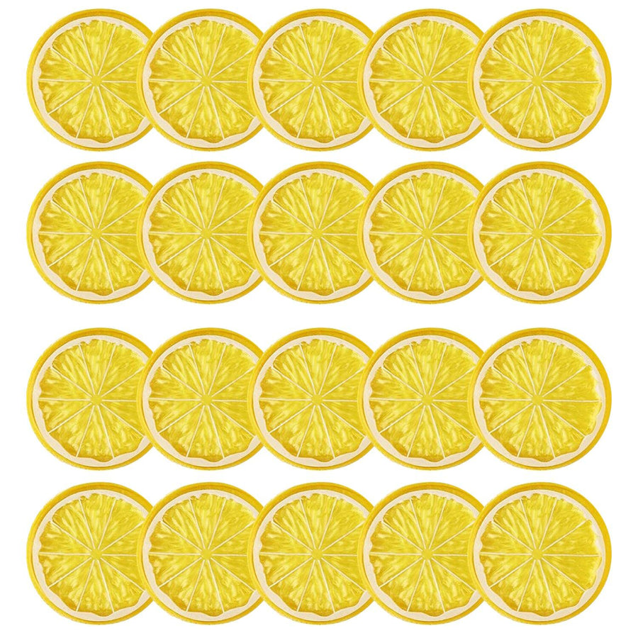 20pcs Mini Simulation Fruit Lemon Slices,Fake Artificial Plastic Fruit Model Decorative Wedding Ornament Festival Decoration,Photography Props,Basket Display Filler Fruit (Yellow)