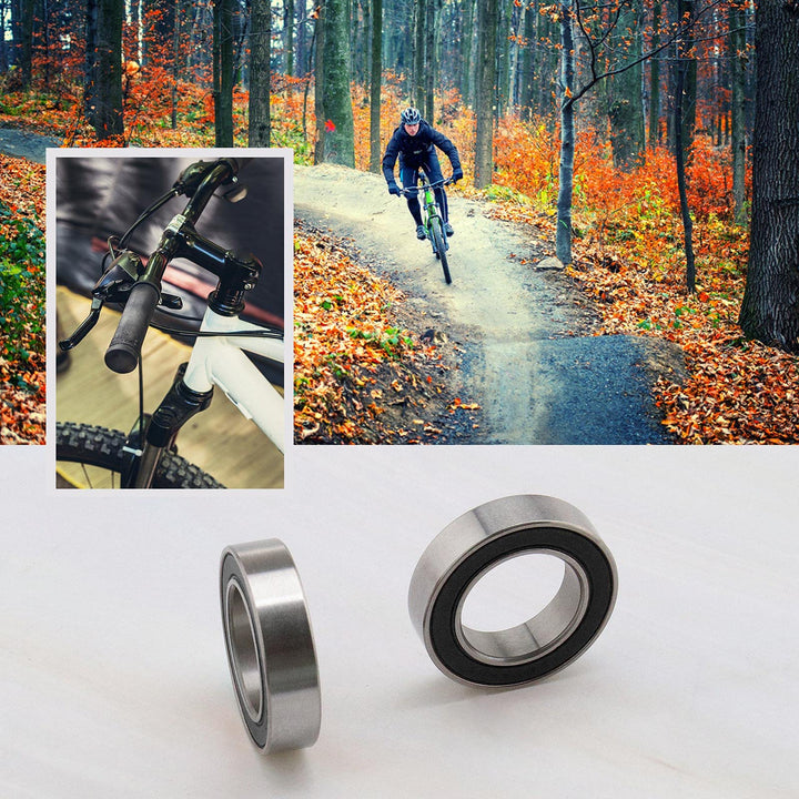 2Pcs 17287-2RS Deep Groove Ball Bearings 17x28x7mm Bearing Steel with Black Sealed Covers for Cycling MTB Mountain Road Bike