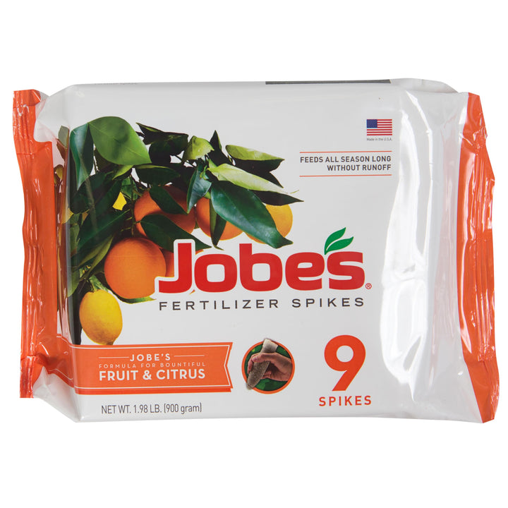 Jobe’s Garden Fertilizer Spikes, Easy Plant Care Slow Release Fertilizer for Fruit and Citrus Plants and Trees, 9 Count