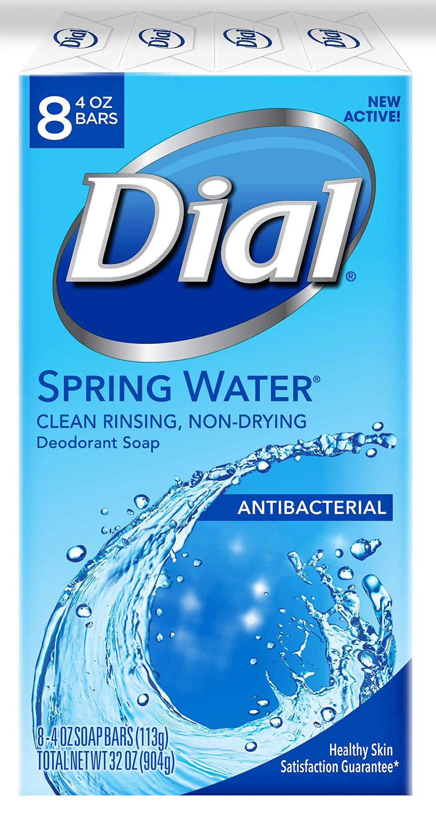 Antibacterial Bar Soap, Refresh & Renew, Spring Water, 4 oz, 8 Bars