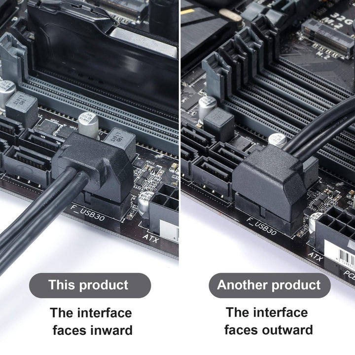 SATA USB Extension Cable USB 3.0 Motherboard Front 19 Pin Male to Female Extension Cable High Speed Connector (The Interface Faces Inward)