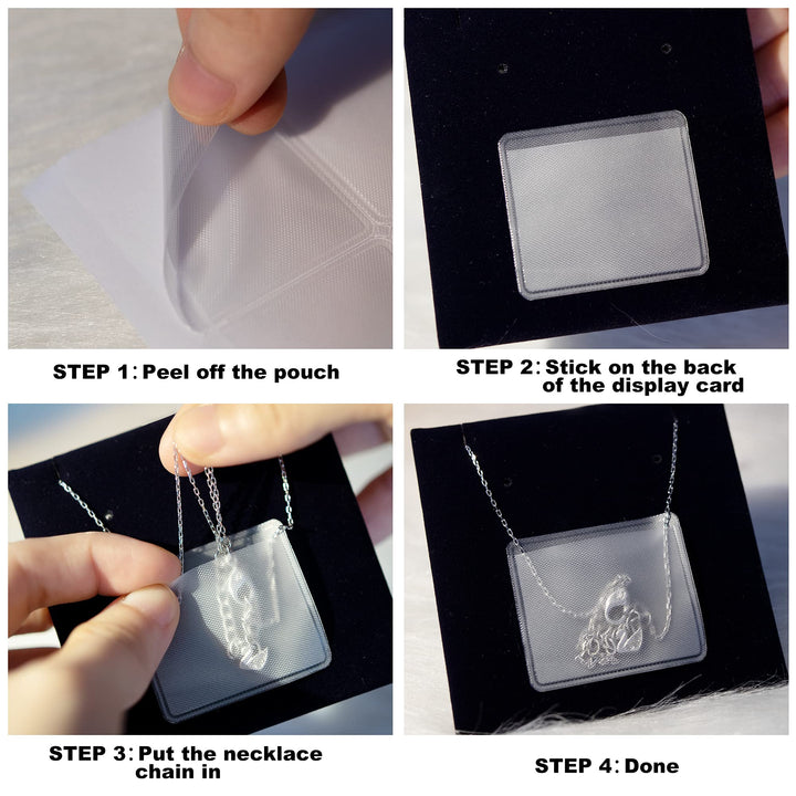 Necklace Chain Adhesive Pouch for Necklace Display Cards, Self-Adhesive Necklace Chain Pockets Clear Jewelry Bags Necklace Chain Pouch to Hold Loose Chain Jewelry Supplies (100 pcs)
