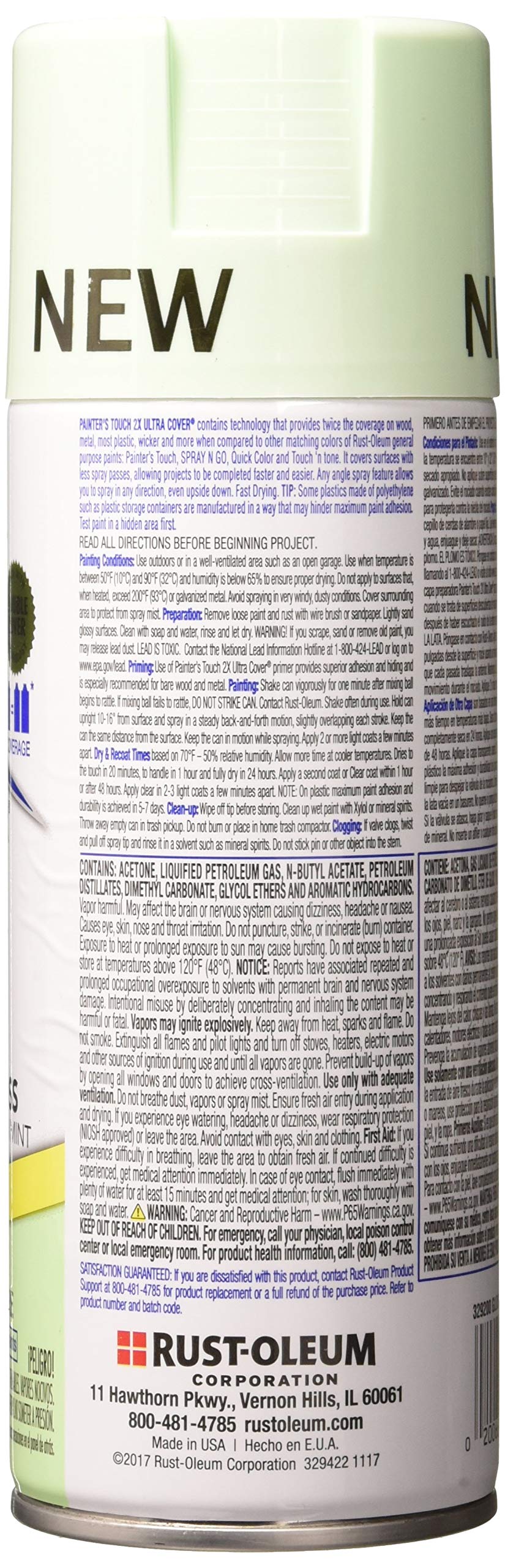 329200 Painter's Touch 2X Ultra Cover Spray Paint, 12 oz, Gloss Modern Mint
