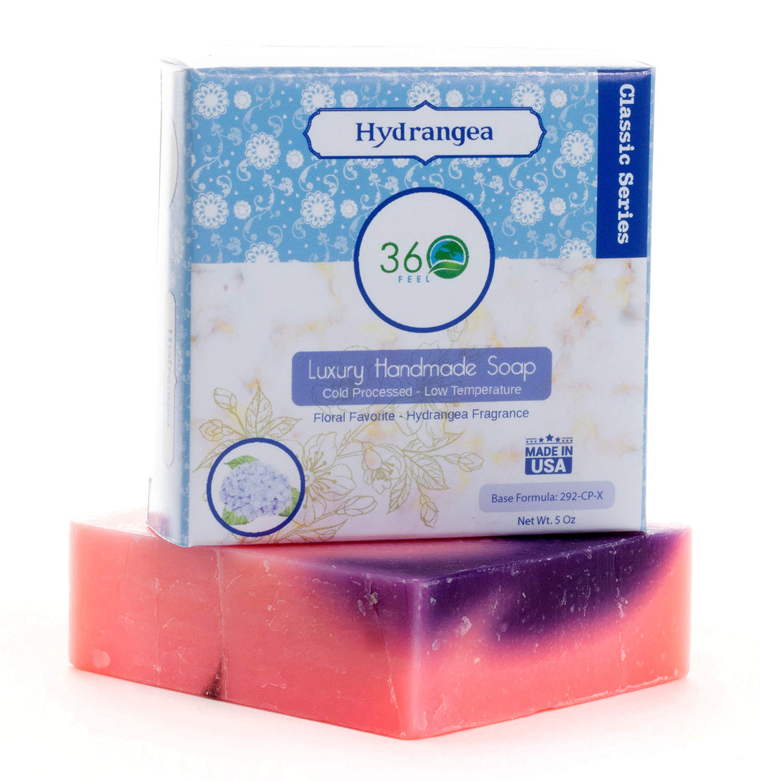 Hydrangea Soap -5oz Castile Handmade Soap bar - Hydrangea Floral fragrance- Pure Lavender Essential Oil Natural Soaps- Great as Anniversary Wedding Gifts Christmas stocking stuffer