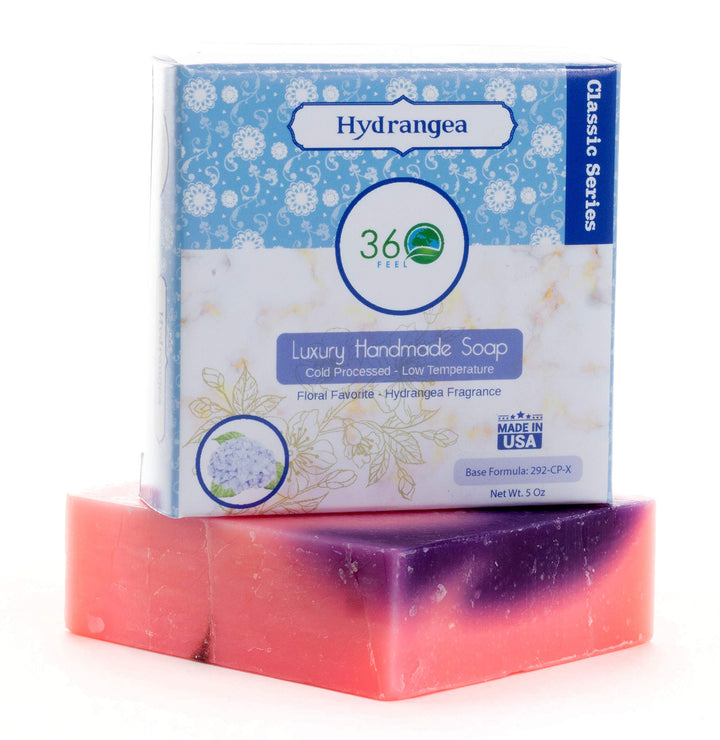 Hydrangea Soap -5oz Castile Handmade Soap bar - Hydrangea Floral fragrance- Pure Lavender Essential Oil Natural Soaps- Great as Anniversary Wedding Gifts Christmas stocking stuffer