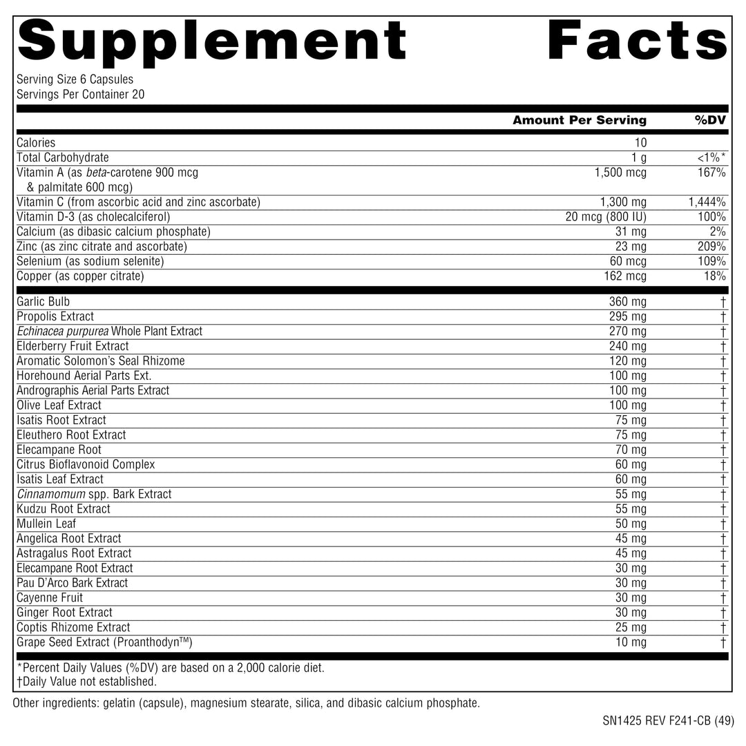 Wellness Formula Bio-Aligned Vitamins & Herbal Defense for Advanced Immune Support* - Dietary Supplement & Immunity Booster - 120 Capsules