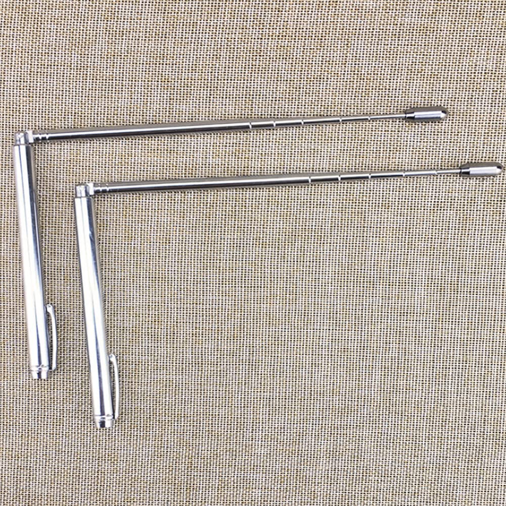 Dowsing Rod Silver, 2 Pcs Retractable Divining Rods Water Divining, Energy Healing, Paranormal - Detect Gold, Water, Ghost Hunting etc (Silver)