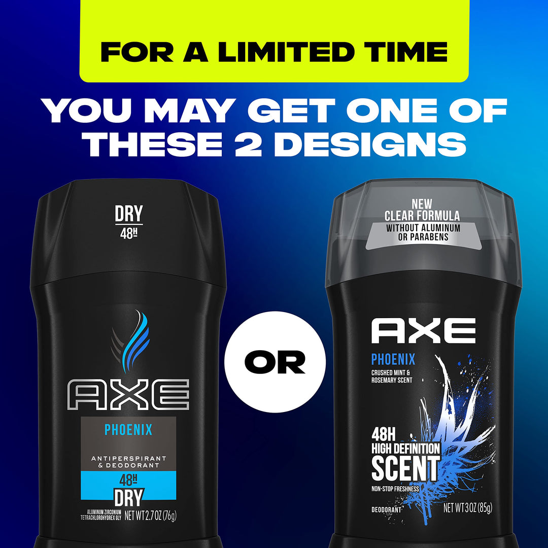 Phoenix Deodorant 48H Odor Protection Crushed Mint & Rosemary Aluminum Free Deodorant for Men 3 Ounce (Pack of 4)