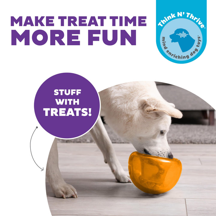 by Planet Dog Snoop Durable Interactive Treat Dispensing Dog Toy, Large, Orange