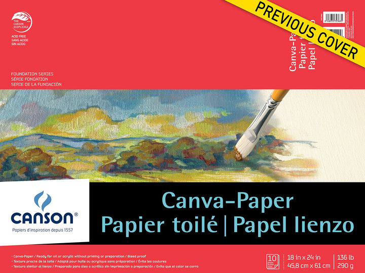 Artist Series Canva-Paper, Foldover Pad, 18x24 inches, 10 Sheets (136lb/290g) - Artist Paper for Adults and Students - Oil Paint, Acrylic Paint, Mixed Media, Art Journaling
