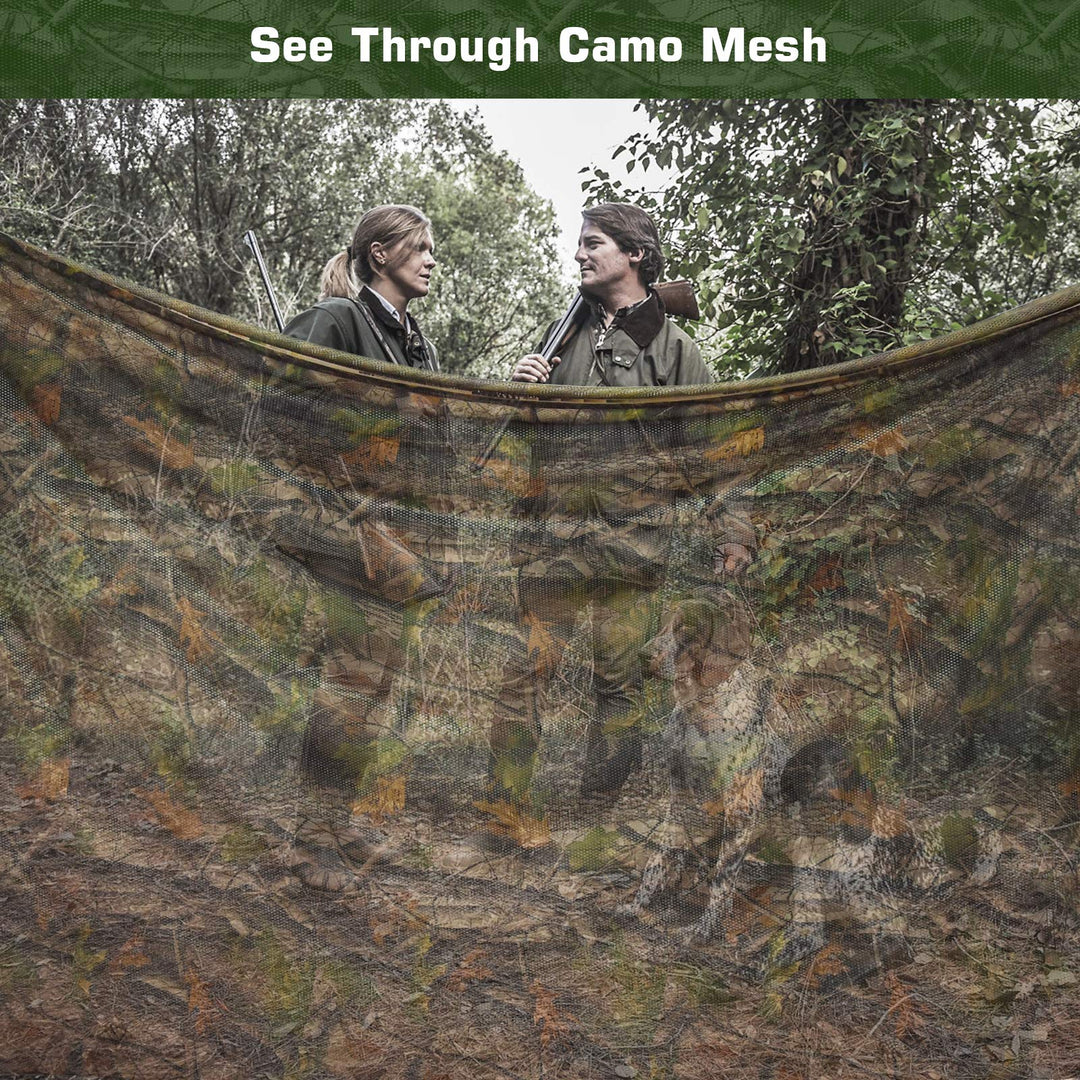 Lightweight Camouflage Netting, Camo Netting, Quiet Mesh Net, Army Shade Nets, Rustle-Free, Clear View, Duck Blinds Cover, for Treestand, Concealment, Decorations, Hunting, Shooting (5ftx13ft)