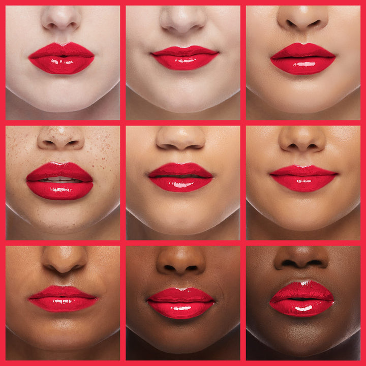 Super Lustrous Glass Shine Lipstick, Flawless Moisturizing Lip Color with Aloe, Hyaluronic Acid and Rose Quartz, Fire & Ice (005), 0.15 oz