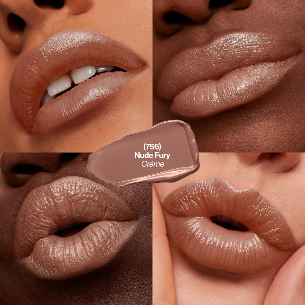 Revlon Super Lustrous Lipstick, High Impact Lipcolor with Moisturizing Creamy Formula, Infused with Vitamin E and Avocado Oil in Nude / Brown, Nude Fury (756)