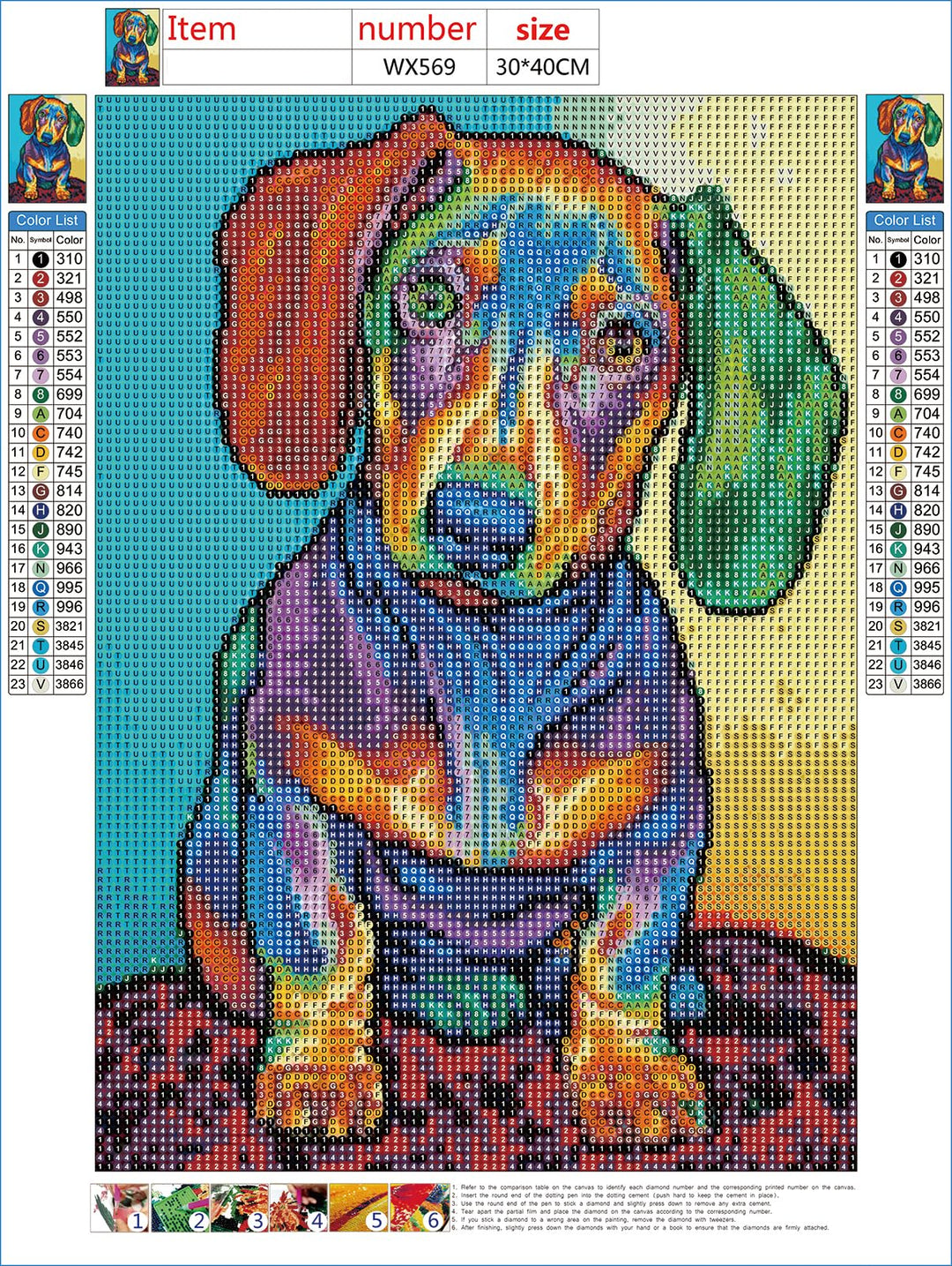 DIY 5D Diamond Art Painting by Number Kits for Adults, Dachshund Sausage Dog Diamond Art Painting Kits Round Drill Diamond Art Kits Picture Arts Craft for Home Wall Art Decor 11.8x15.7 Inch
