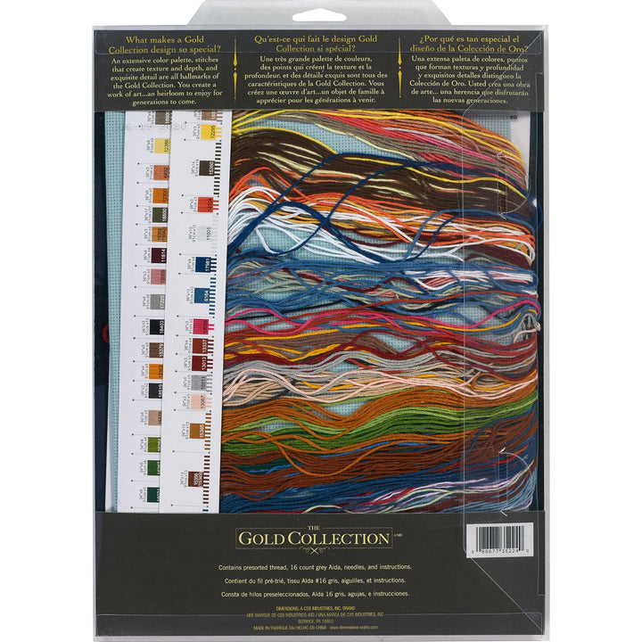 Gold Collection Counted Cross Stitch Kit, European Bistro, 16 Count Dove Grey Aida, 11'' x 16''