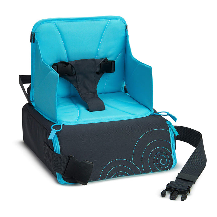 ® Brica® Go Boost™ Toddler Booster Seat for Dining Table, Great for Travel, Blue/Grey