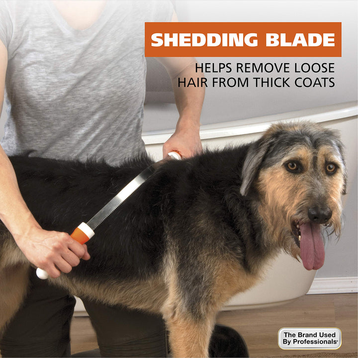 Double Sided Dog Shedding Blade with No-slip Grip - Coarse and Fine Teeth for Long, Short, & Double Coats - Model 858408