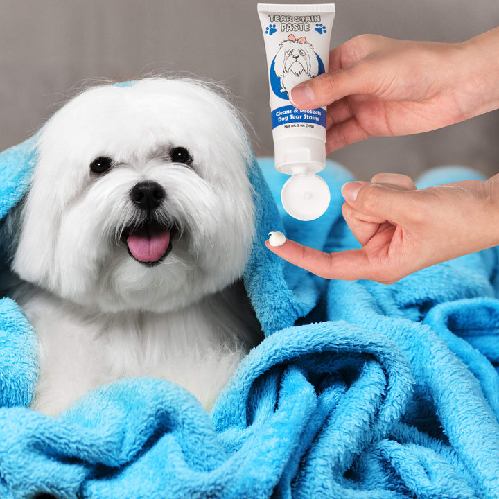 Tear Stain Paste - Cleans Dog Tear Stains - 2 Oz, Great for Long Hair Dogs Such as Poodles, Terriers and Maltese
