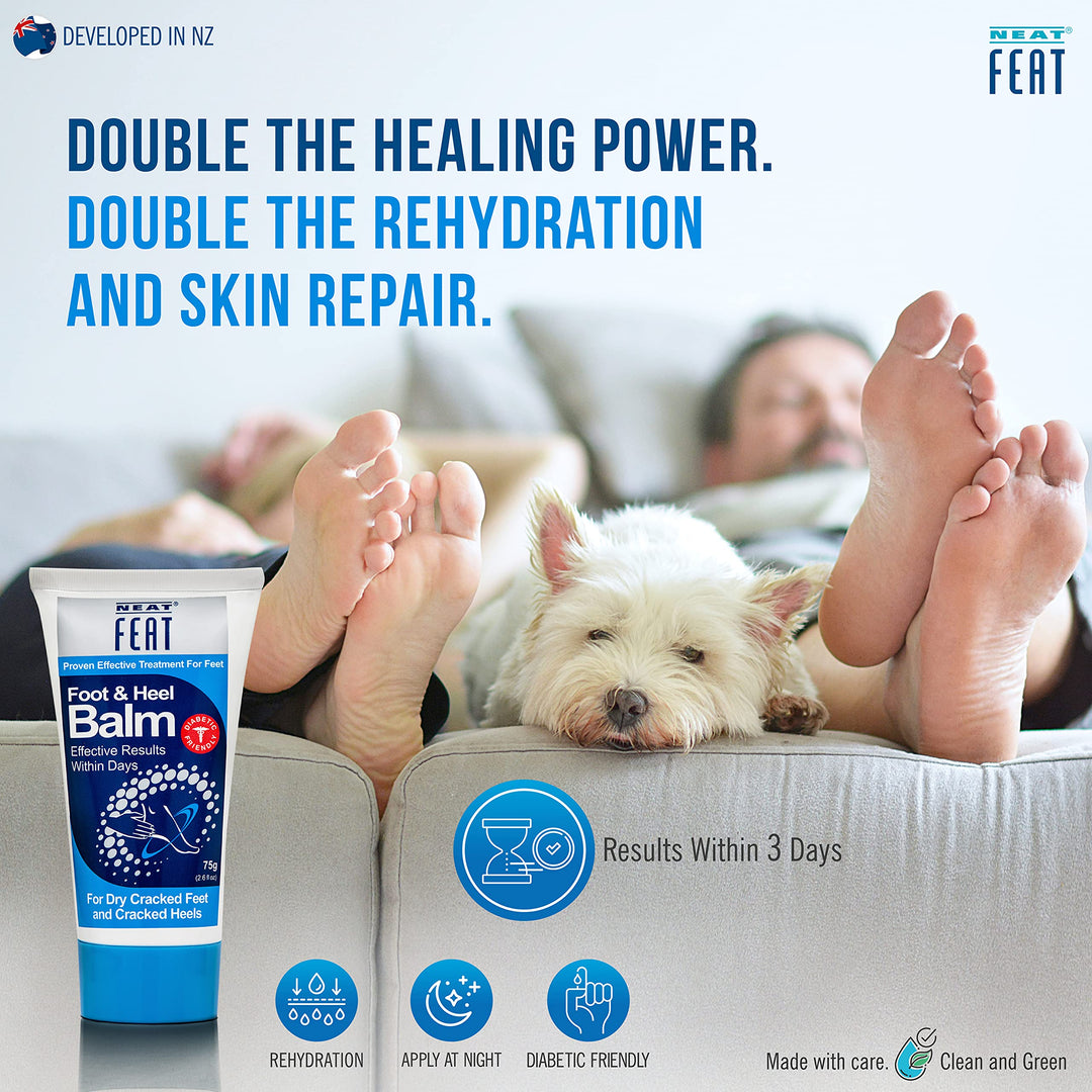 Foot and Heel Balm, 2 for 1, Moisturizing Foot Cream, for Dry & Cracked Skin on Heels and Feet, 5.2 Fl Oz