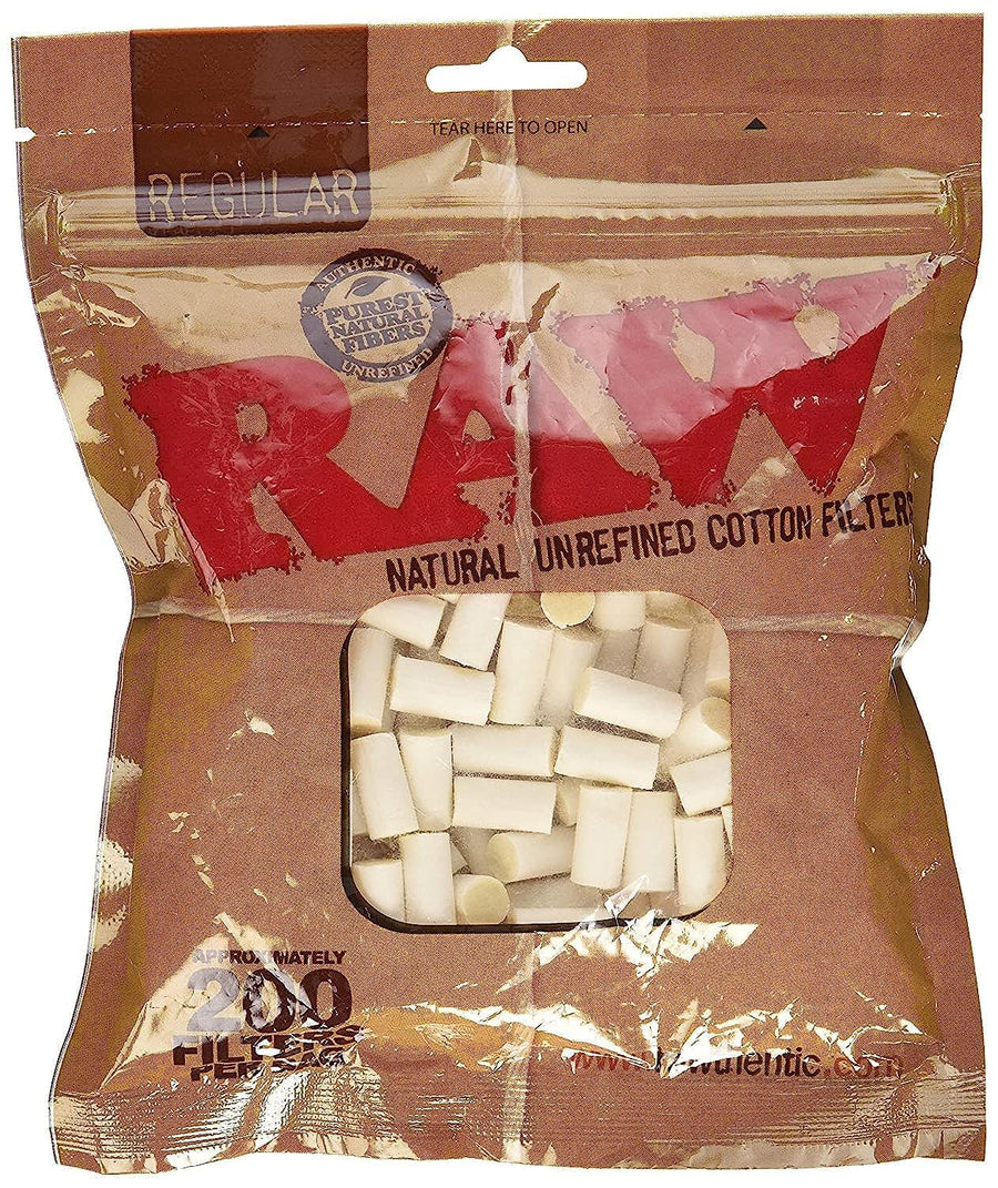 200pc Raw Unbleached Filters - Unrefined Cotton Cigarette Filters