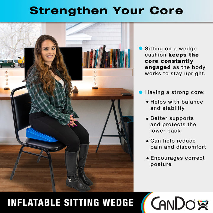 Sitting Wedge Active Seat Wobble Cushion for Posture, Back Pain, Restlessness, Stress Relief and Anxiety, Child Size, 10 x 10