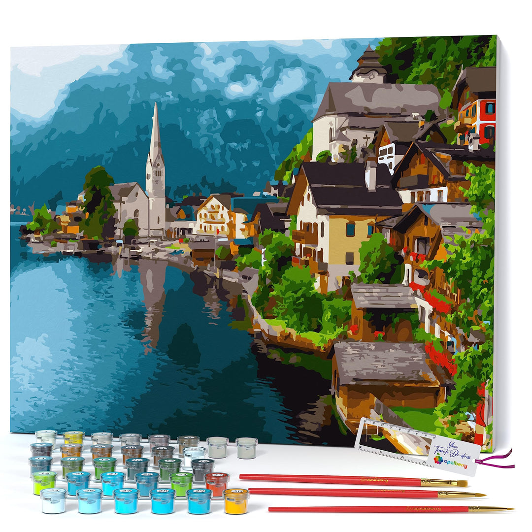 Paint by Numbers for Adults Framed Canvas - Adult Paint by Number Kits on Canvas - Paint by Number for adults Frame - DIY Painting by Numbers for Adults - Number Painting for Adults Lakeside