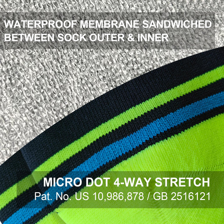 Waterproof Socks for Men and Women, Essential for Hiking, Walking, Outdoor Activities in Cold Wet Weather – Combed Cotton Inners, Unisex MD, Hi-vis Yellow