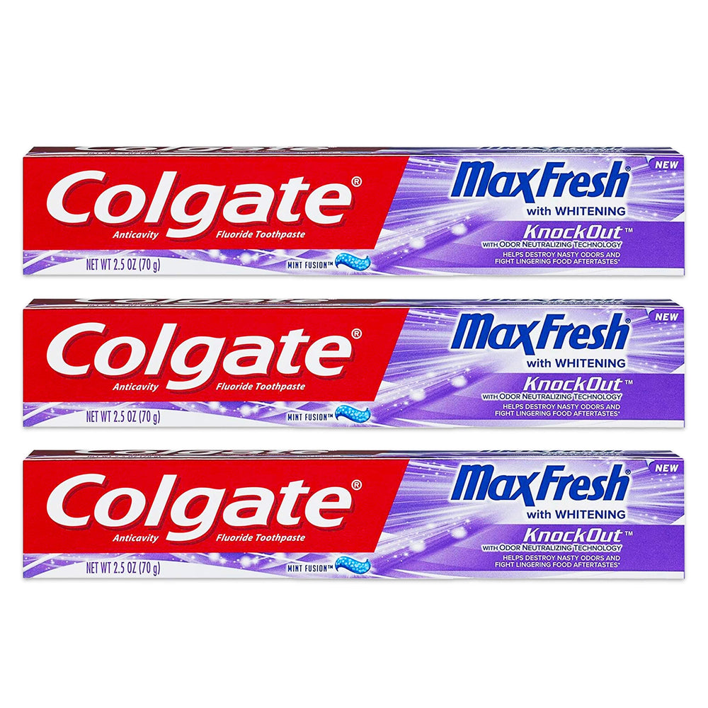 Max Fresh Knockout Gel Toothpaste, 2.5 Ounce Pack Of 3