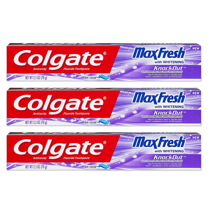 Max Fresh Knockout Gel Toothpaste, 2.5 Ounce Pack Of 3