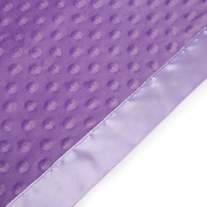 Baby Soft Minky Dot Blanket with Silky Satin Backing Baby Gifts for Boys and Girls (Purple, 30’’ x 40’’)