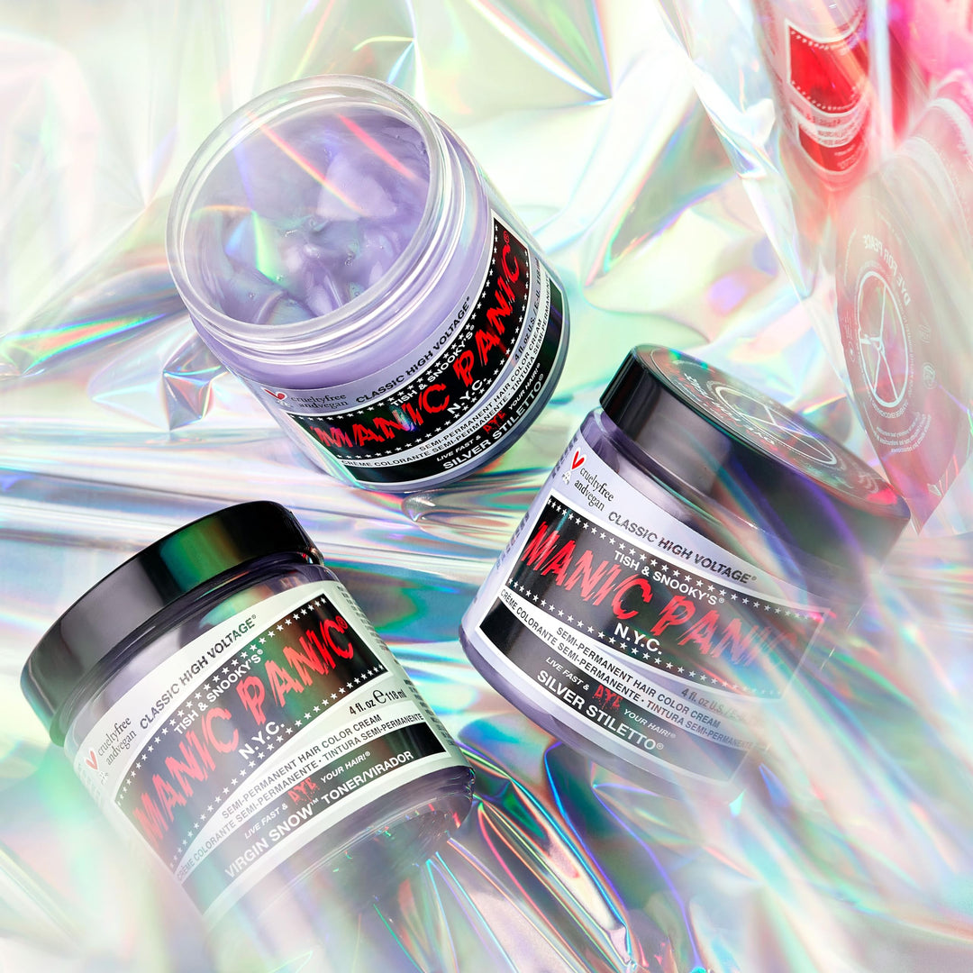 Virgin Snow Hair Toner - Classic High Voltage - Semi Permanent Blue Toner for Blonde, Bleached, Brassiness Orange Hair & Brassy Tones - Vegan, PPD & Ammonia-Free