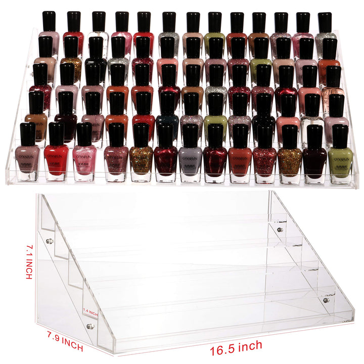 48 Bottles of 6 Layers Clear Nail Polish Rack,Nail Polish Storage Organizers And Storage Box,Clear Paint Bottles Holder And Essential Oil Organizer,Pack of 1