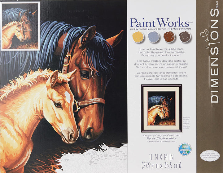 Horse Family Paint by Numbers for Adults, 11'' W x 14'' L
