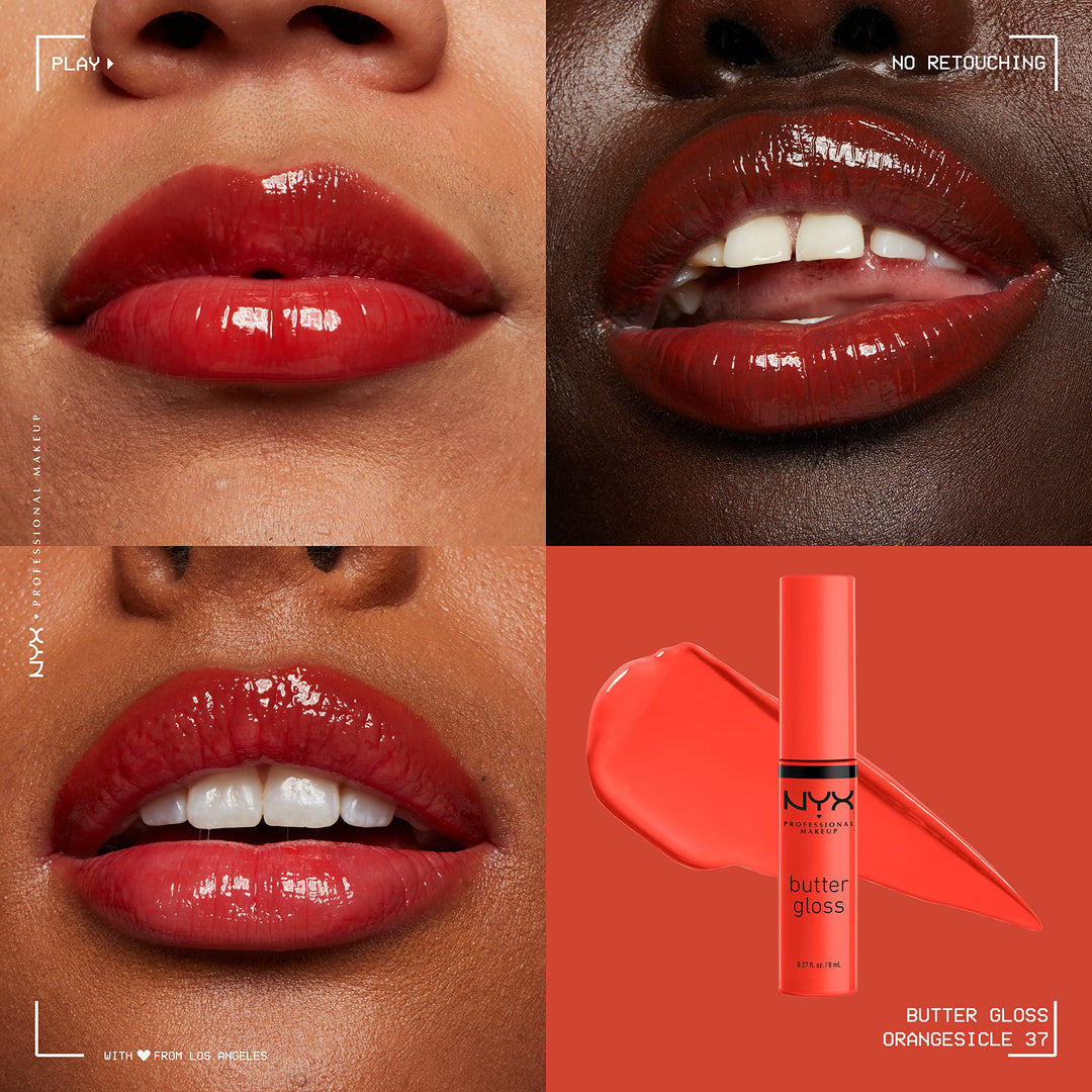 PROFESSIONAL MAKEUP Butter Gloss - Orangesicle (Orange), Non-Sticky Lip Gloss