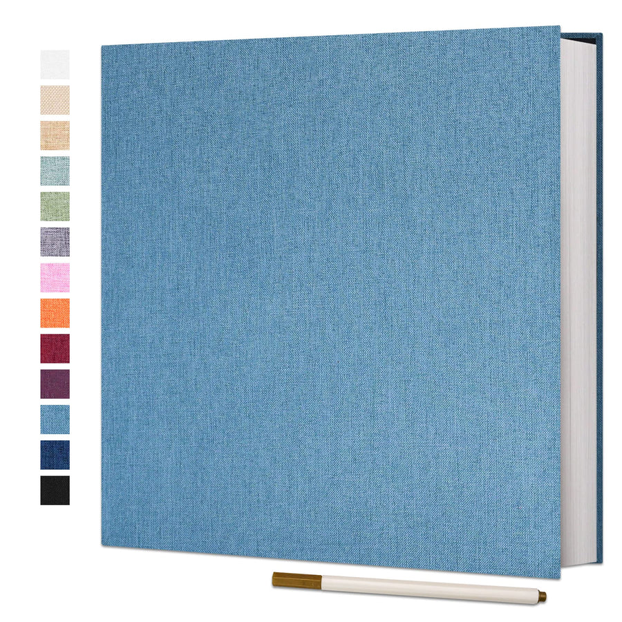 Large Photo Album Self Adhesive for 4x6 5x7 8x10 Pictures Scrapbook Album DIY Scrap Book 40 Sticky Pages with A Metallic Pen
