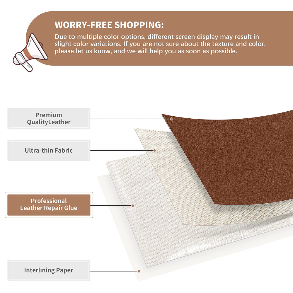 Leather Repair Patch,Self-Adhesive Couch Patch,Available Anti Scratch Leather 5”X7.9”(12.7cm x 20cm) Peel and Stick for Sofas, Car Seats Hand Bags Jackets(Brown)