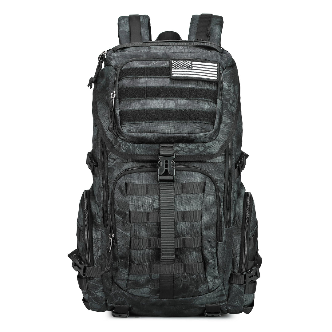 Wotony Military Tactical Backpack - Large Nylon 3-Day Assault Pack for Men in Black, with MOLLE System - Ideal for Army, Outdoor and Travel Needs.(Black)