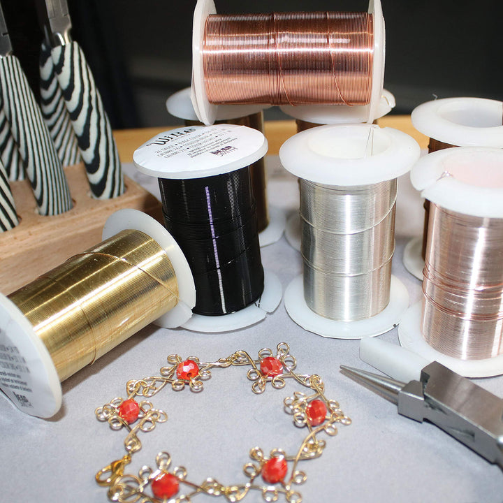 Wire Elements 26-Gauge Lacquered Tarnish-Resistant Copper Wire for Jewelry Making, 34 Yard, 31.09 Meter Spool (Gold Color)