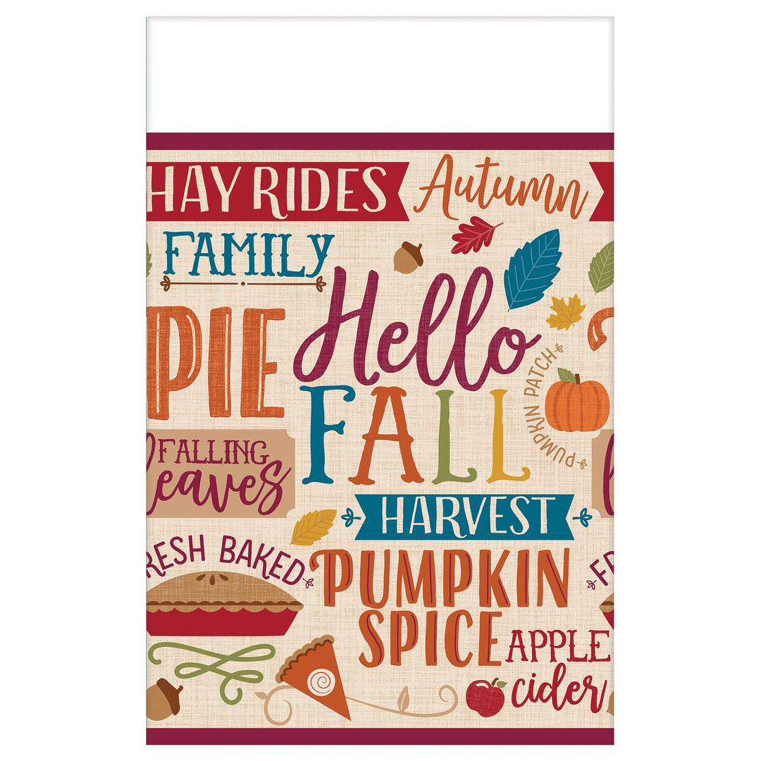 Amscan 572056 Fall Phrases Table Cover 54 X 102 1 ct