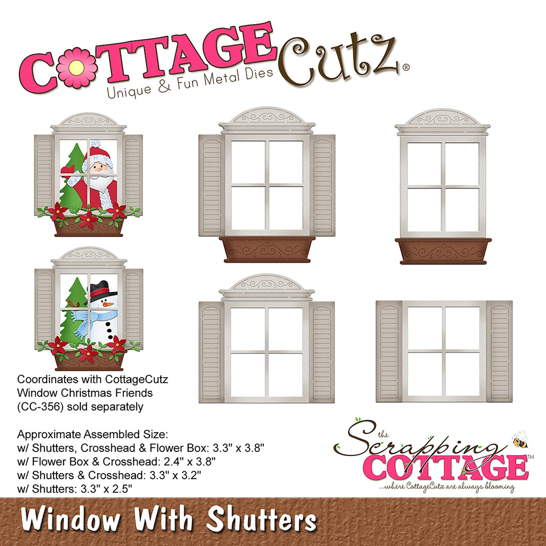 CC-357 Dies-Window W/Shutters 2.4 inches to 3.8 inches , White
