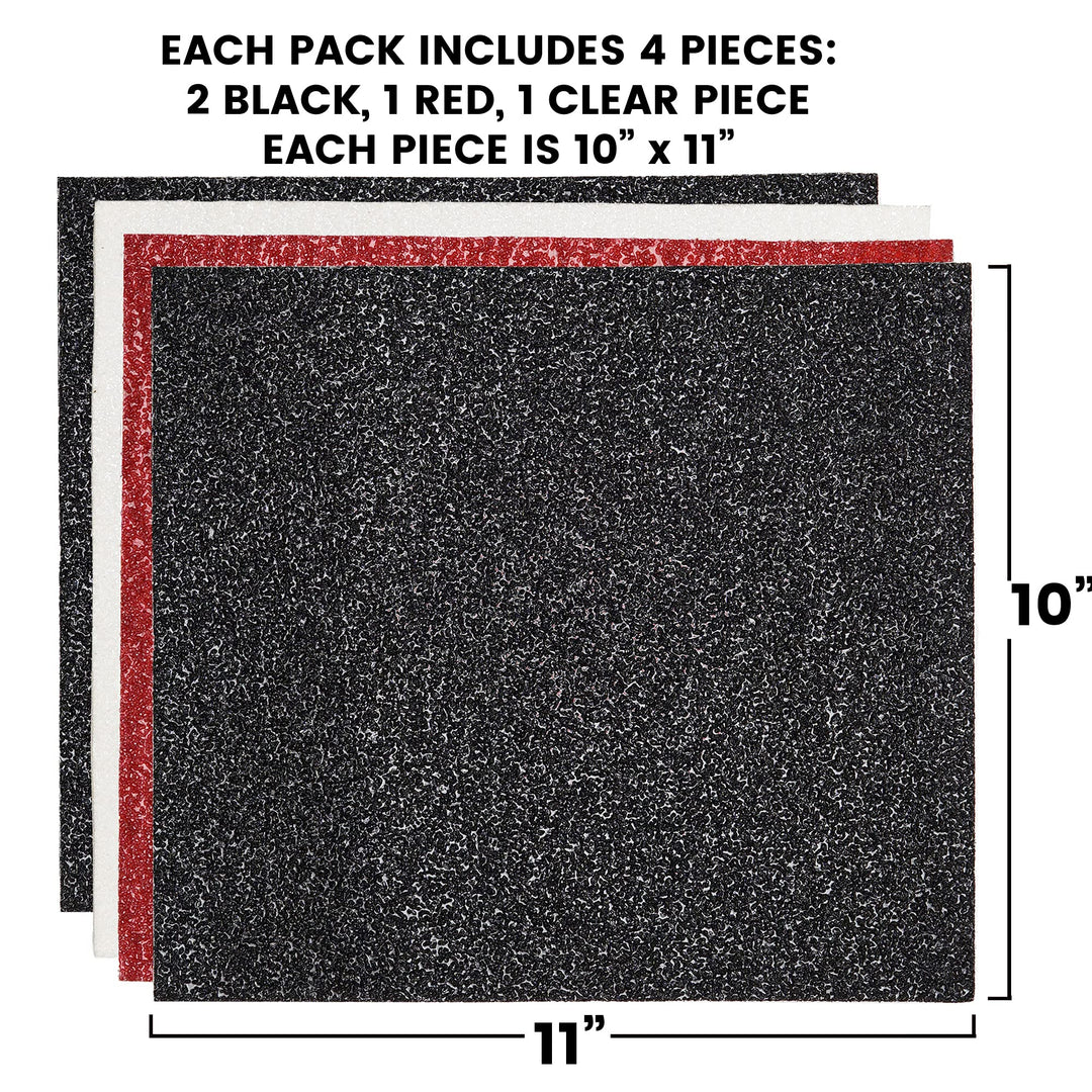 Griptape Extra Coarse Grit Longboard Skateboard Griptape - Red, Clear, Black Mix Pack