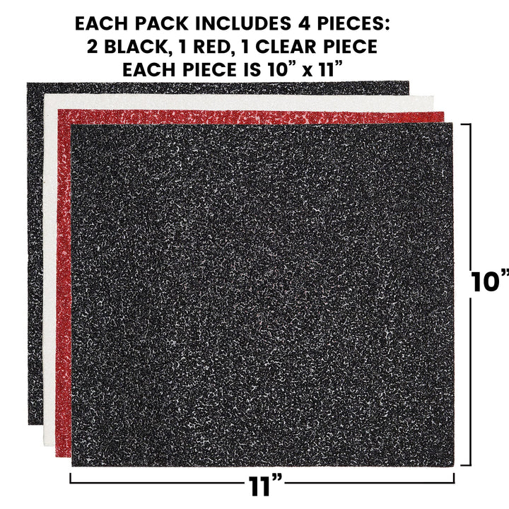 Griptape Extra Coarse Grit Longboard Skateboard Griptape - Red, Clear, Black Mix Pack